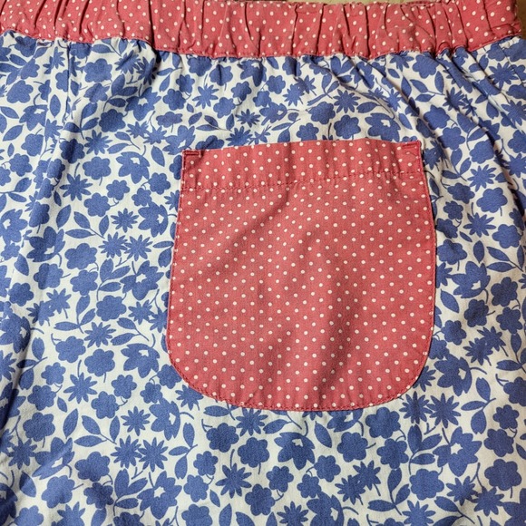 Boden Mixed Print Short Drawstring Elastic Back Blue Floral/Pink Polka Dot Sz 16 - Picture 5 of 11